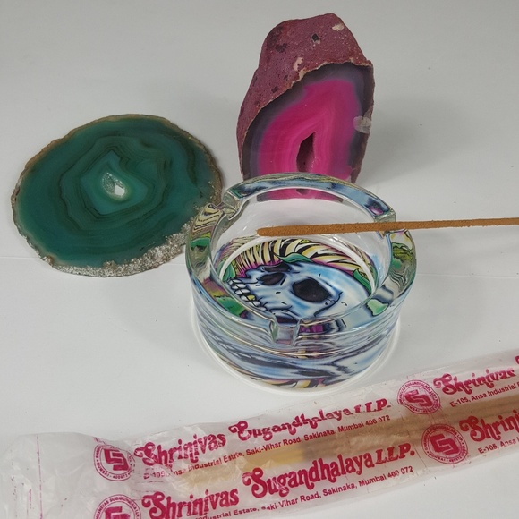 Vintage Y2K Glass Skull Ash Insense Burner Tray - Picture 6 of 8